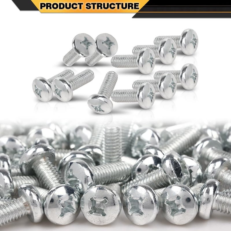 cnnell 100 License Plate Screws Fit Toyota Honda LX Phillips Pan Head Metric (100 Per Pack) - Image 3
